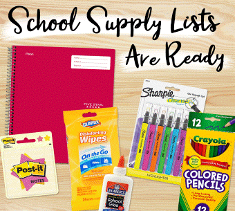  School Supply Lists